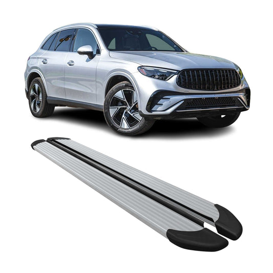 Trittbretter Seitenschweller für Mercedes GLC X254 2022-2025 Alu Silber 2 tlg