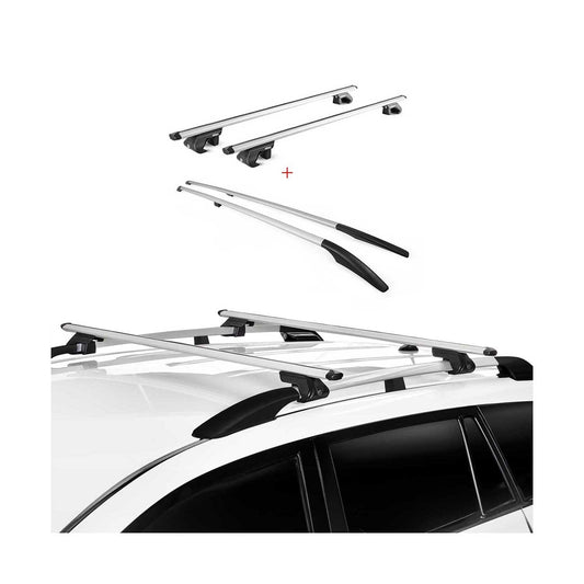 Dachreling + Dachträger Satz für VW Touareg 7L 2002-2010 Alu Grau OMAC DE