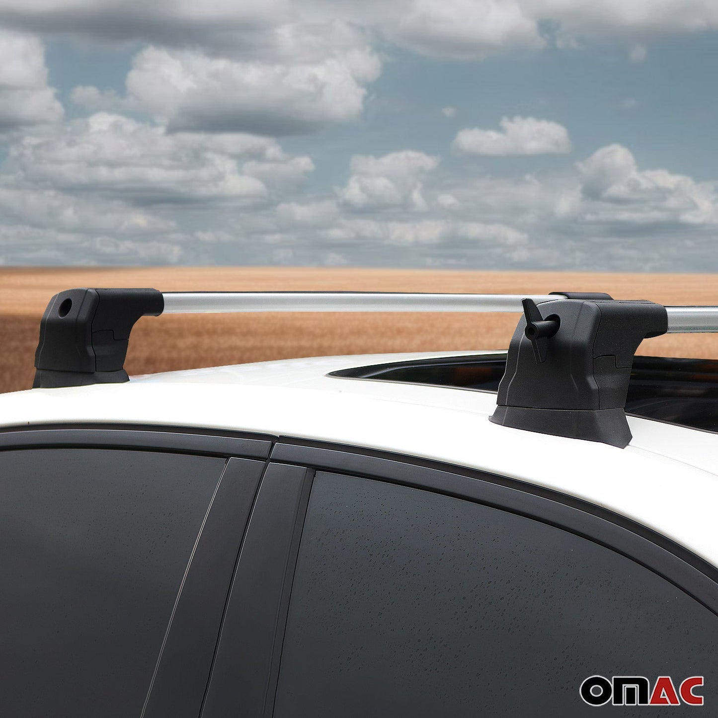 Dachträger Gepäkträger für Fiat Panda 2012-2025 Relingträger Silber Alu 2tlg OMAC DE