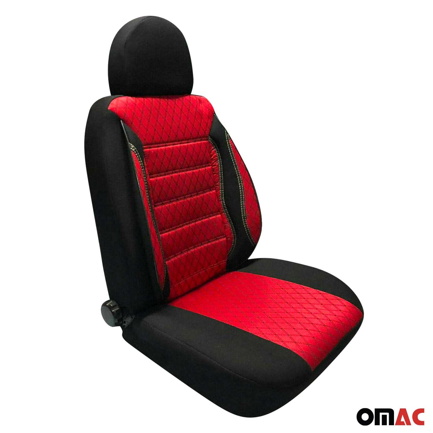 Sitzbezüge Schonbezüge für Mercedes Sprinter W906 Schwarz Rot 2+1 Vorne OMAC DE
