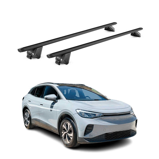 Dachträger Grundtäger für VW ID.4 2020-2025 100kg Aluminium Schwarz 2 tlg ABE OMAC DE