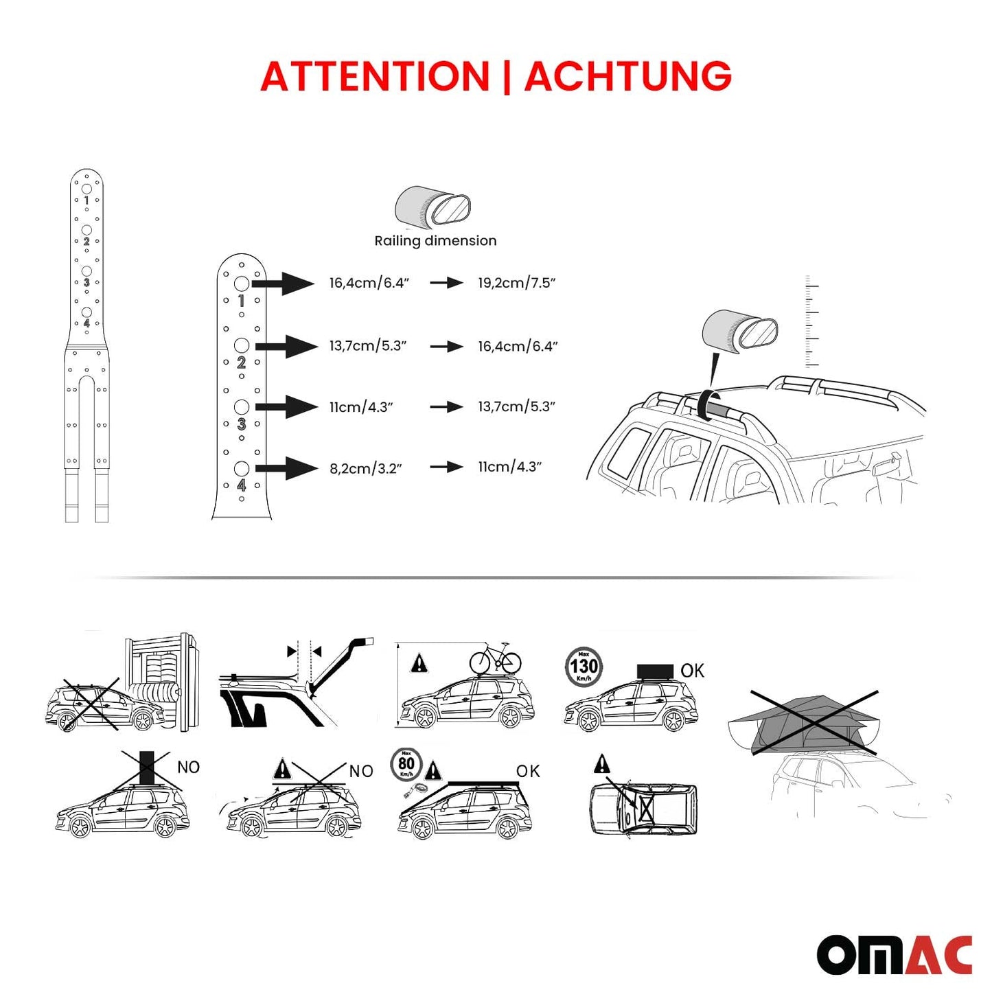 Dachträger für Audi A4 B5 B6 B7 Avant 1995-2008 5 tür 100kg Alu Silber 2x ABE OMAC DE