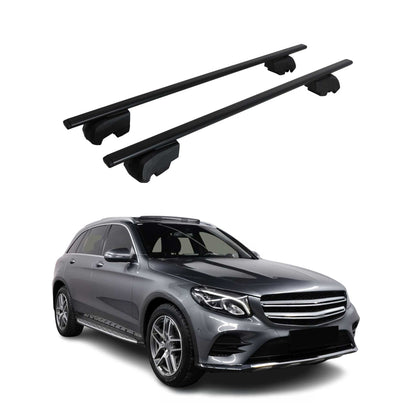 Dachträger Grundtäger für Mercedes GLC X253 2015-2022 75kg Metall Schwarz 2 tlg OMAC DE