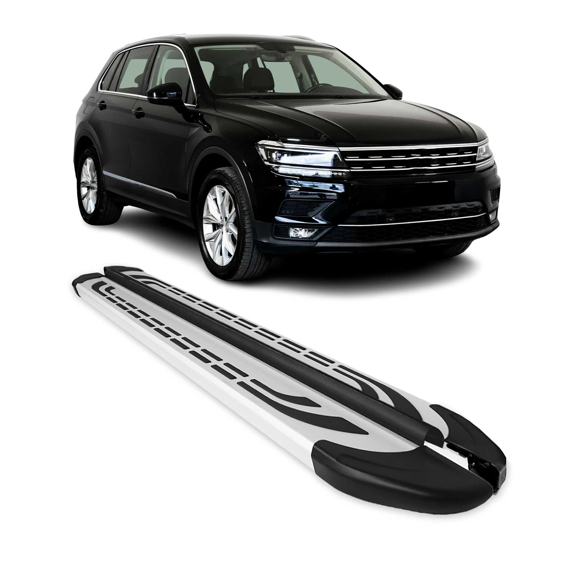 Trittbretter Schweller Seitenbretter für VW Tiguan Allspace 2016-2024 Alu Silber OMAC DE