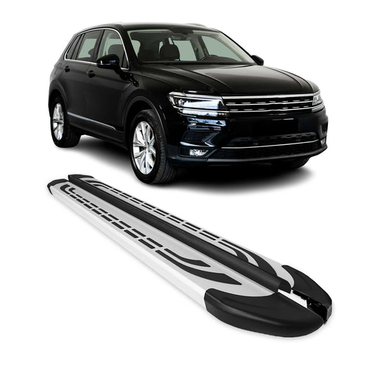 Trittbretter Schweller Seitenbretter für VW Tiguan Allspace 2016-2024 Alu Silber OMAC DE