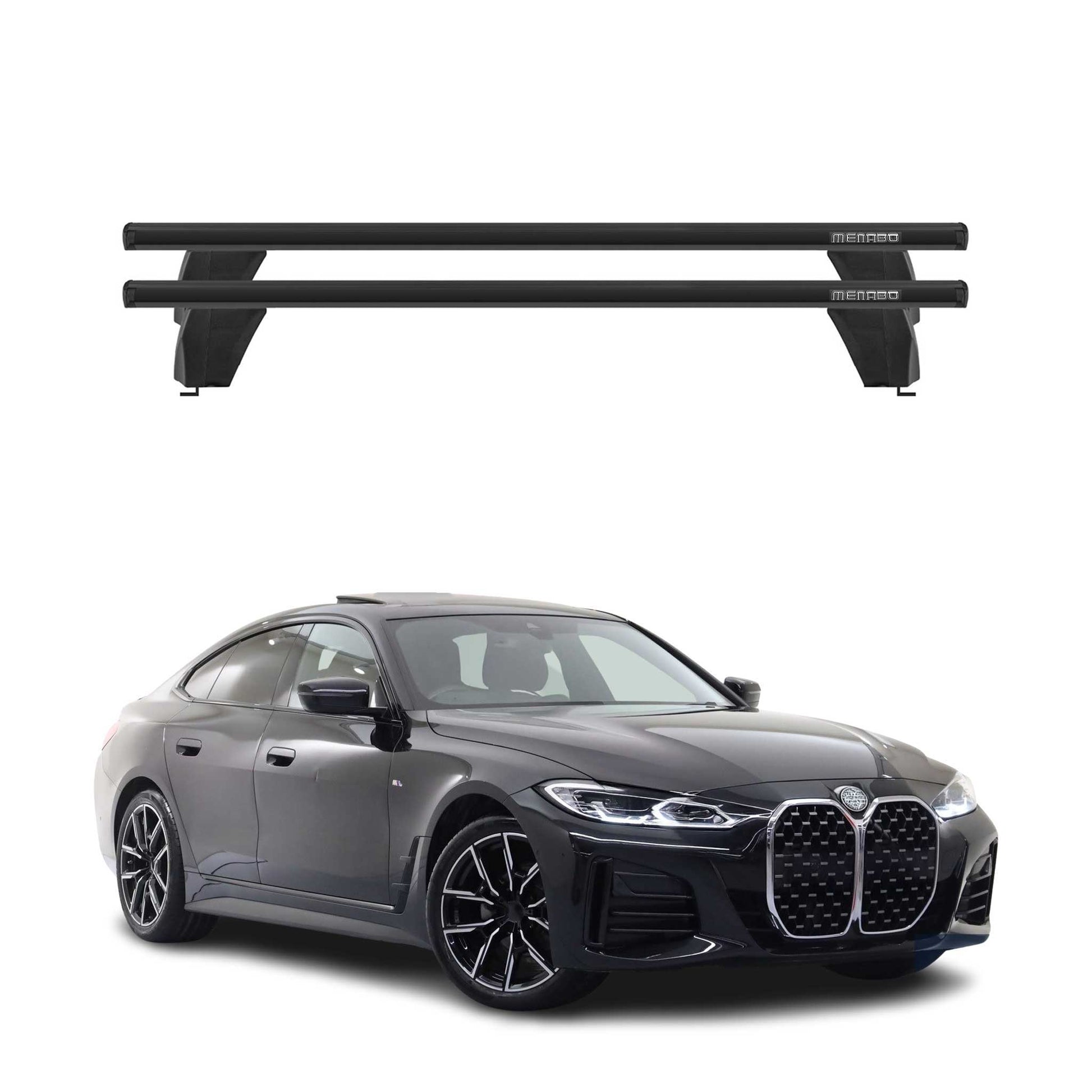 Menabo Dachträger Grundträger für BMW 4er G26 Gran Coupe 2020-25 ABE Alu Schwarz OMAC DE