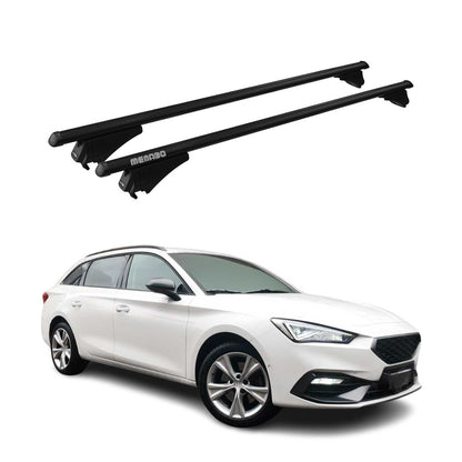 Menabo Dachträger Grundtäger für Seat Leon 2020-2025 75kg Alu Schwarz 2 tlg OMAC DE