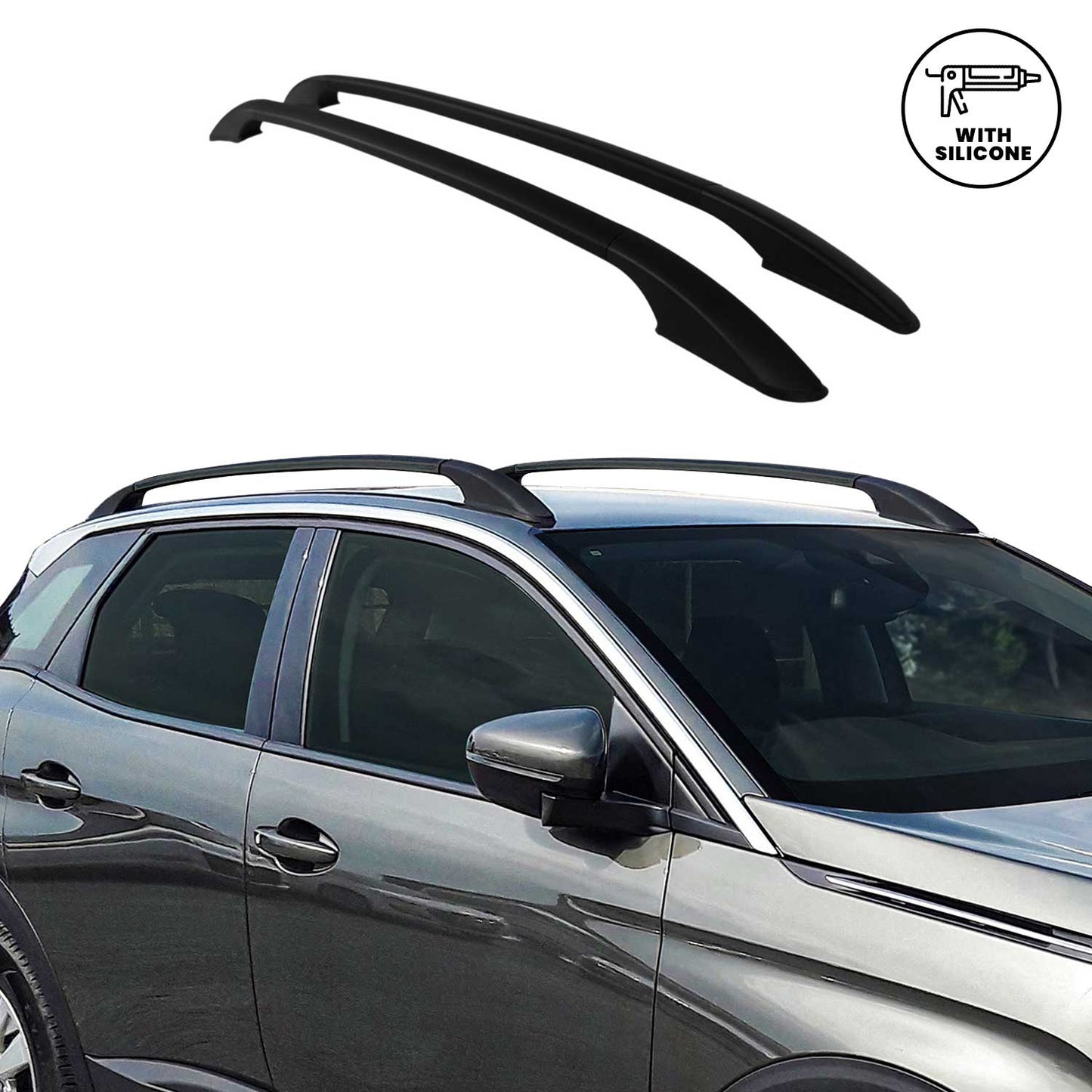 Aluminium Dachreling Relingträger für Skoda Scala 2019-2024 Schwarz 2x OMAC DE