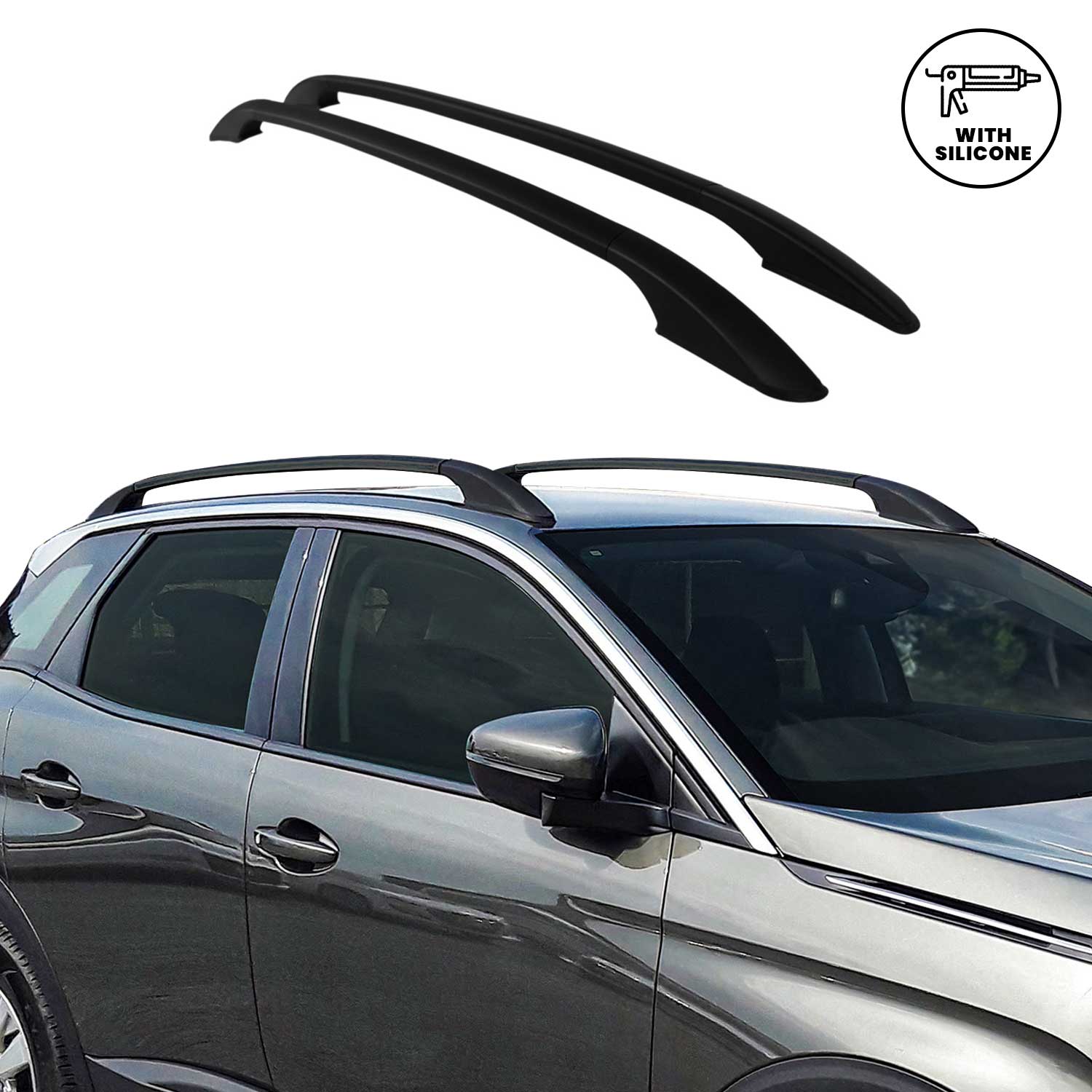 Aluminium Dachreling Relingträger für Skoda Scala 2019-2024 Schwarz 2x OMAC DE