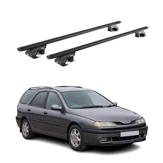 Dachträger für Renault Laguna I II Kombi 1995-2007 90kg Alu Schwarz 2x ABE OMAC DE