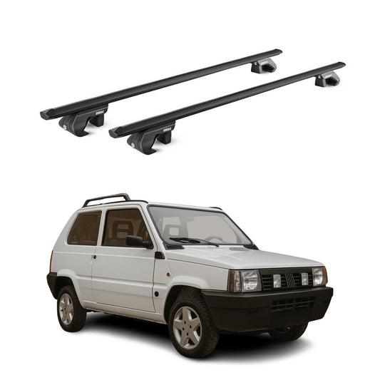 Dachträger Grundtäger für Fiat Panda I 1999-2003 3 tür 90kg Alu Schwarz 2x ABE OMAC DE