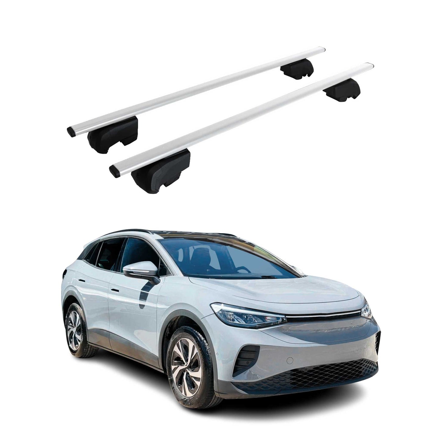 Dachträger für VW ID.4 2020-2023 Grundträger Metall Silber ABE 2x OMAC DE