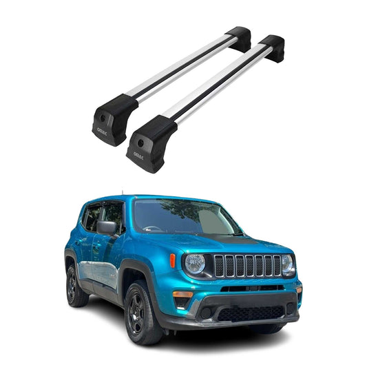 Dachträger Grundtäger für Jeep Renegade 2014-2025 75kg Aluminium Silber 2 tlg OMAC DE