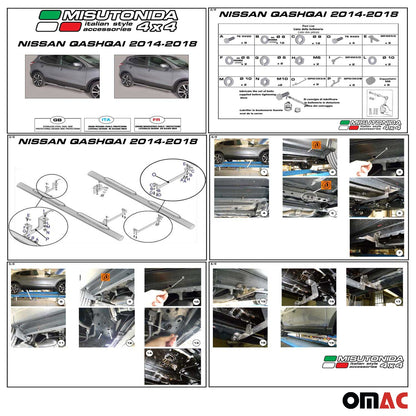 Edelstahl Seitenschweller Schwellerrohre für Nissan Qashqai 2014-2021 Silber OMAC DE