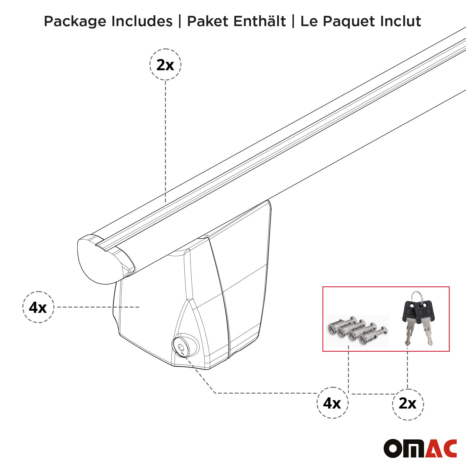 Menabo Dachträger Grundträger für Subaru XV 2011-2018 Querträger ABE Alu Grau OMAC DE