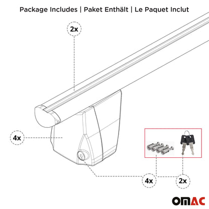 Menabo Dachträger Grundträger für Subaru XV 2011-2018 Querträger ABE Alu Grau OMAC DE