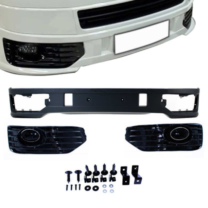 JOM Frontspoiler Lippe Stoßstange Splitter für VW T5 Facelift 2009-2015 Grau ABS OMAC DE