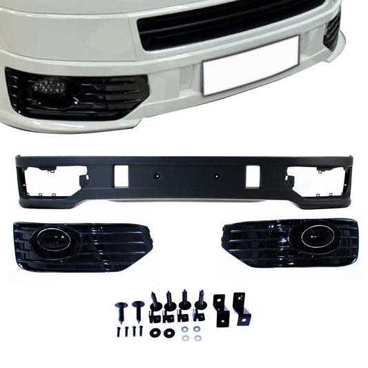 JOM Frontspoiler Lippe Stoßstange Splitter für VW T5 Facelift 2009-2015 Grau ABS OMAC DE