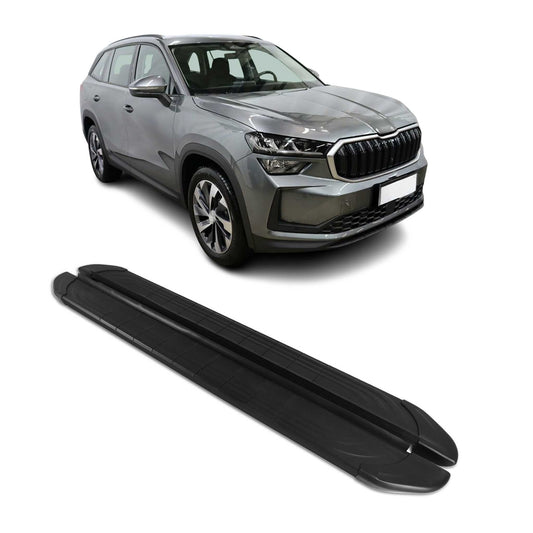 Trittbretter Seitenschweller für Skoda Kodiaq 2024-2025 Alu Schwarz 2x