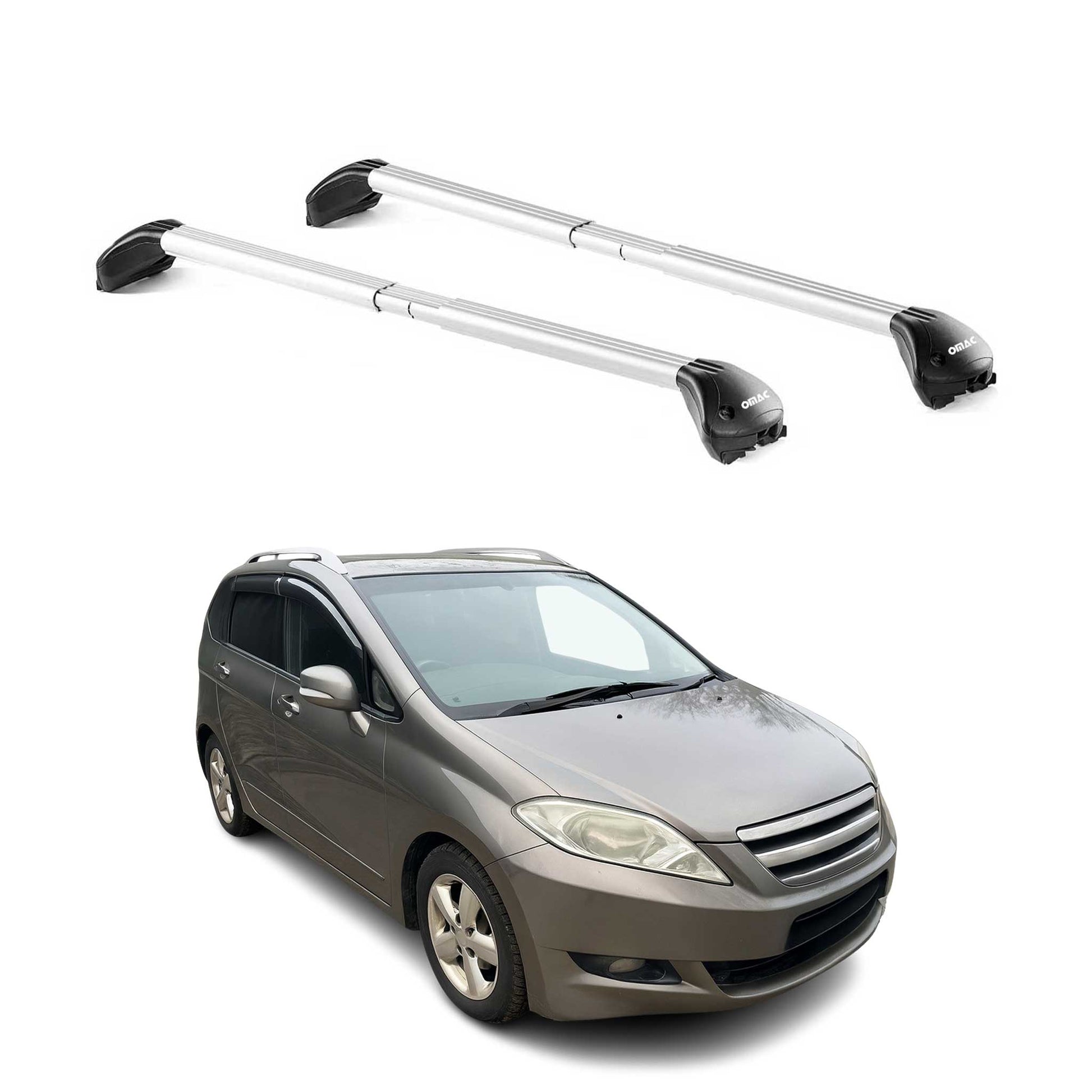 Dachträger Grundtäger für Honda FR-V BE 2004-2009 5 tür 100kg Alu Silber 2x ABE OMAC DE
