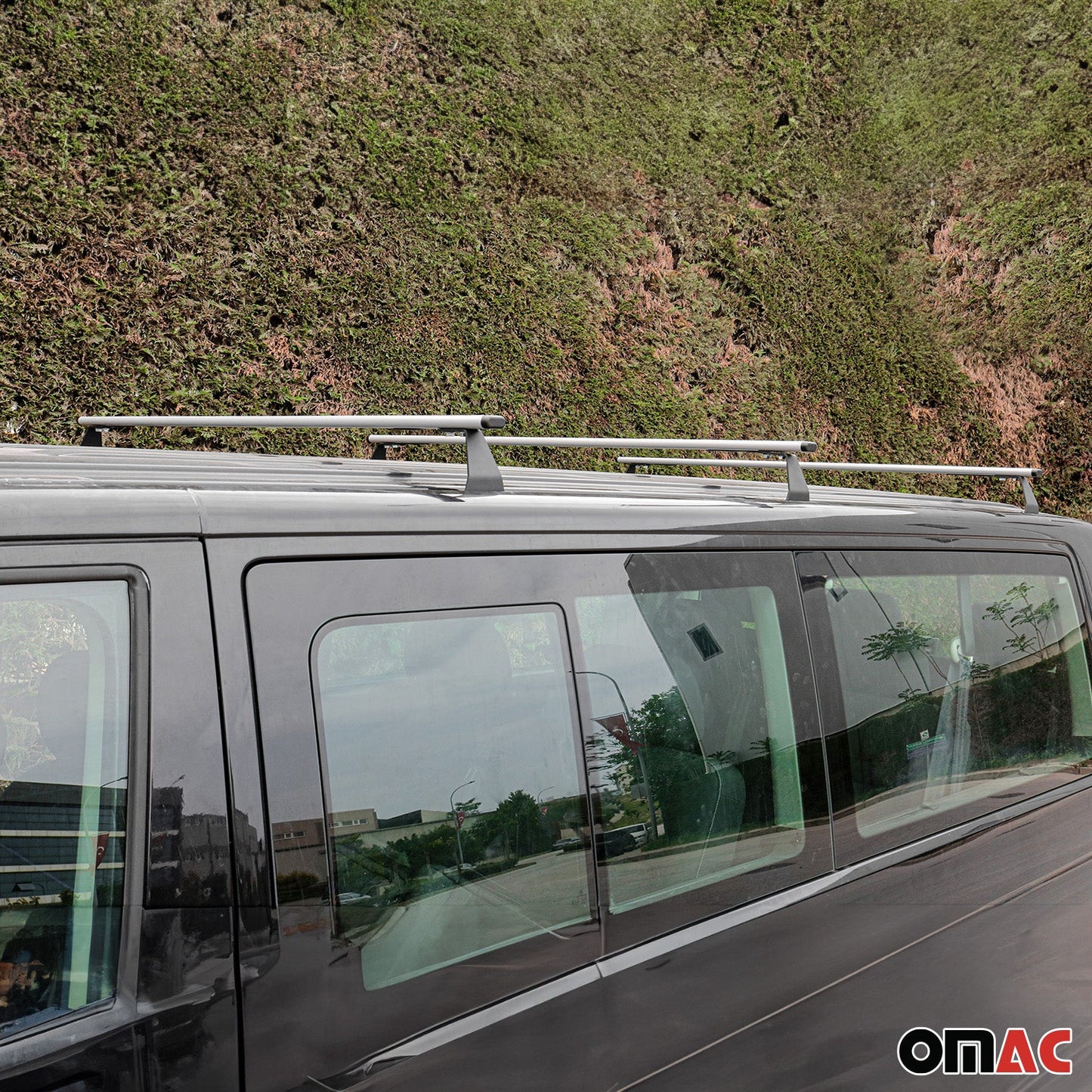 Dachträger Grundtäger für VW Transporter T7 2024-2025 75kg Stahl Silber 3 tlg OMAC DE