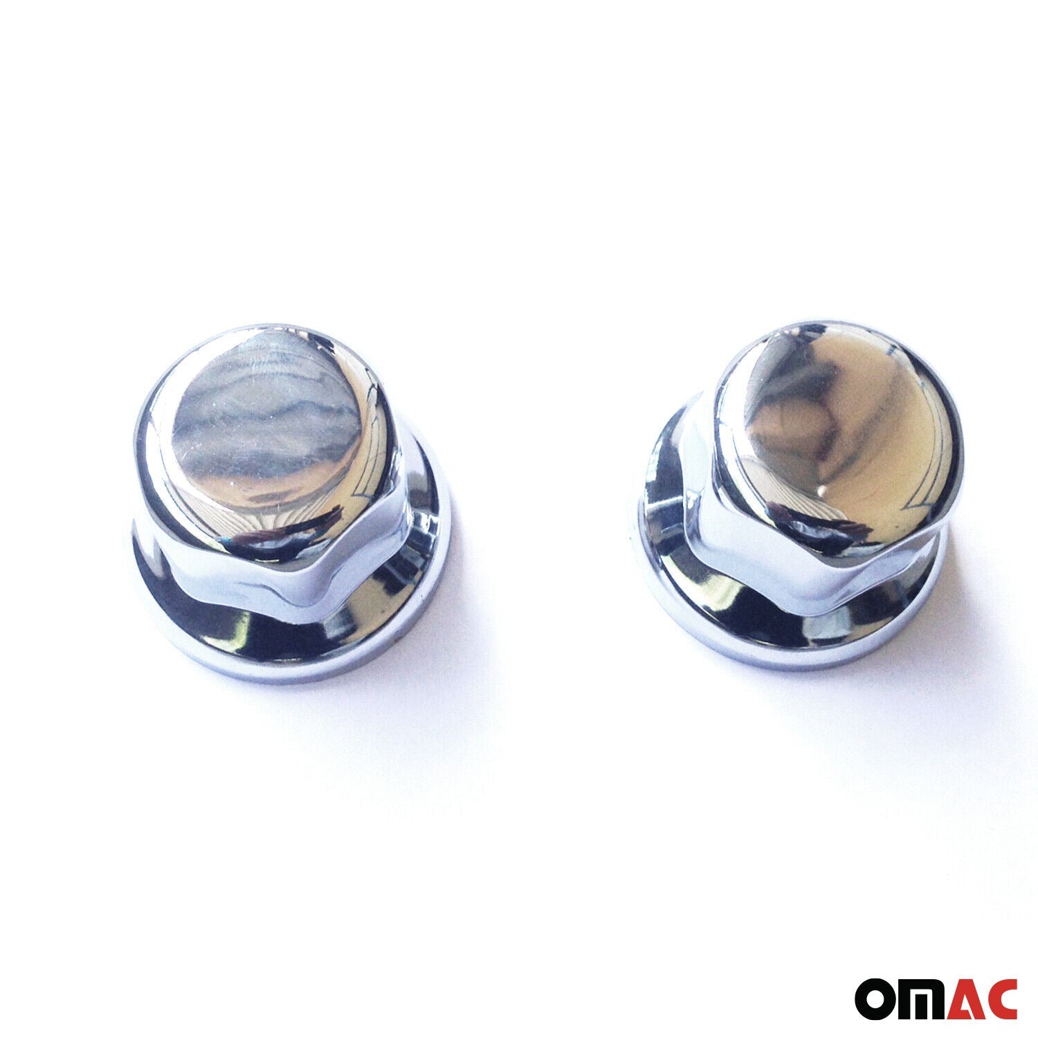 40x Glänzend Chrom Radmutterkappen Schutz Ø33mm für hohe Schrauben / LKW OMAC DE