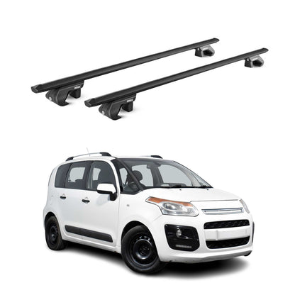 Dachträger Grundtäger für Citroen C3 Picasso 2008-2017 90kg Alu Schwarz 2x ABE OMAC DE