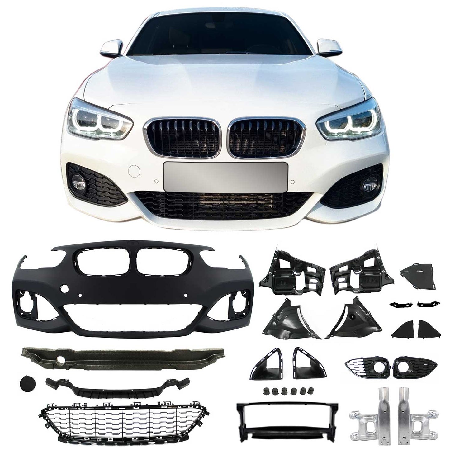JOM Stoßstangen Kit & Seitenschweller für BMW F20 LCI 5-türer 2015-2019 Schwarz OMAC DE