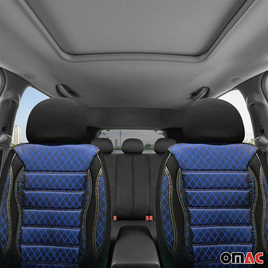 Sitzbezüge Schonbezüge für VW Transporter T6 2015-2025 Schwarz Blau 2 Sitz Vorne OMAC DE