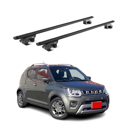 Dachträger Grundtäger für Suzuki Ignis mk2 2016-2025 90kg Alu Schwarz 2 tlg ABE OMAC DE