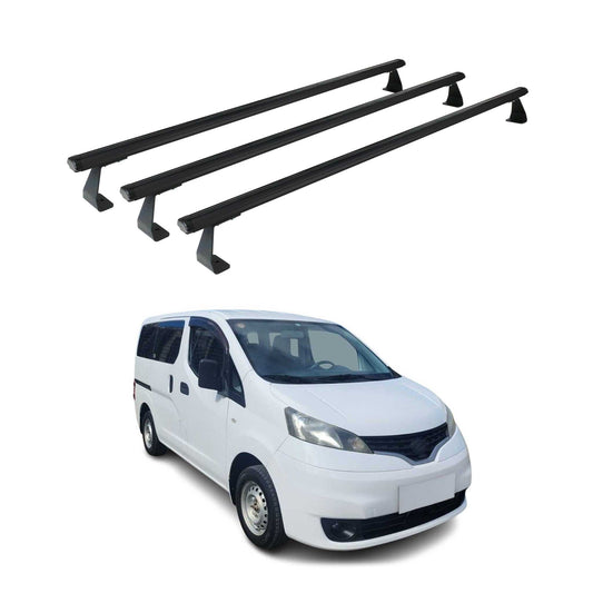 Dachträger Grundtäger für Nissan NV200 2009-2021 75kg Aluminium Schwarz 3 tlg OMAC DE