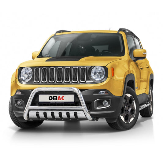 Frontbügel Frontschutzbügel für Jeep Renegade 2014-2024 ABE Edelstahl Silber OMAC DE