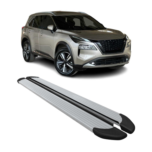 2021-2025 Nissan X-Trail Seitenschweller Trittbretter Schweller Alu Silber OMAC DE