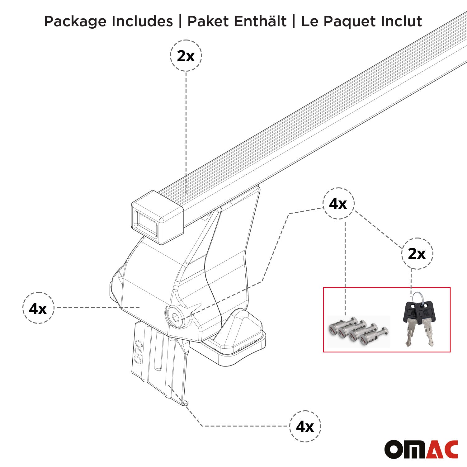 2023-2025 Jeep Avenger Menabo Dachträger Grundtäger ABE Aluminium Silber 2x OMAC DE