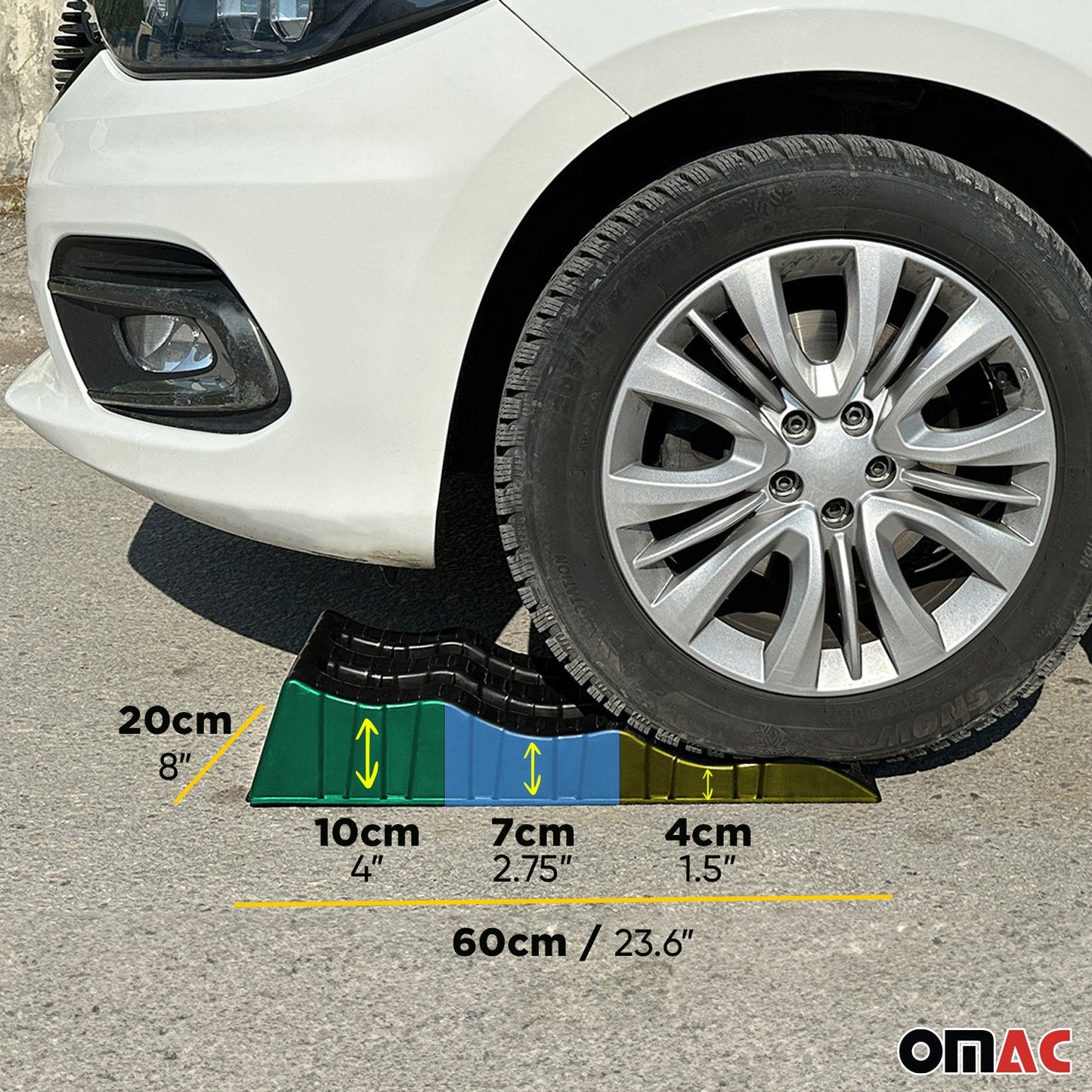 Auffahrrampen Set KFZ-Rampen bis 3.5 Tonnen Tragkraft Rutschfeste Auto Rampe OMAC DE