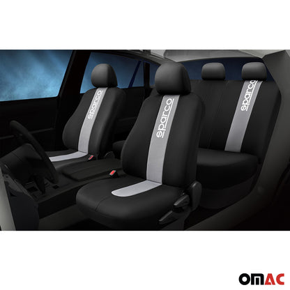 SPARCO Sitzbezüge Schonbezüge Autositzbezüge Universell Schwarz Grau Vorn Hinten OMAC DE
