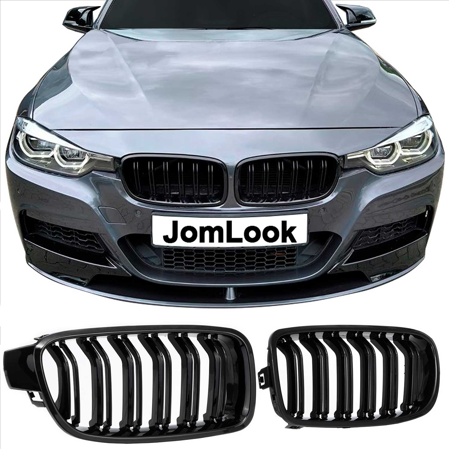 JOM Kühlergrill Kühlergitter für BMW F30 F31 2011-2019 schwarz 1tlg OMAC DE