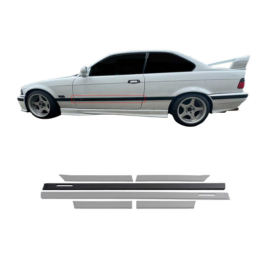 JOM Seitenleisten Türleisten für BMW 3er E36 Coupe Cabrio schwarz 6tlg OMAC DE