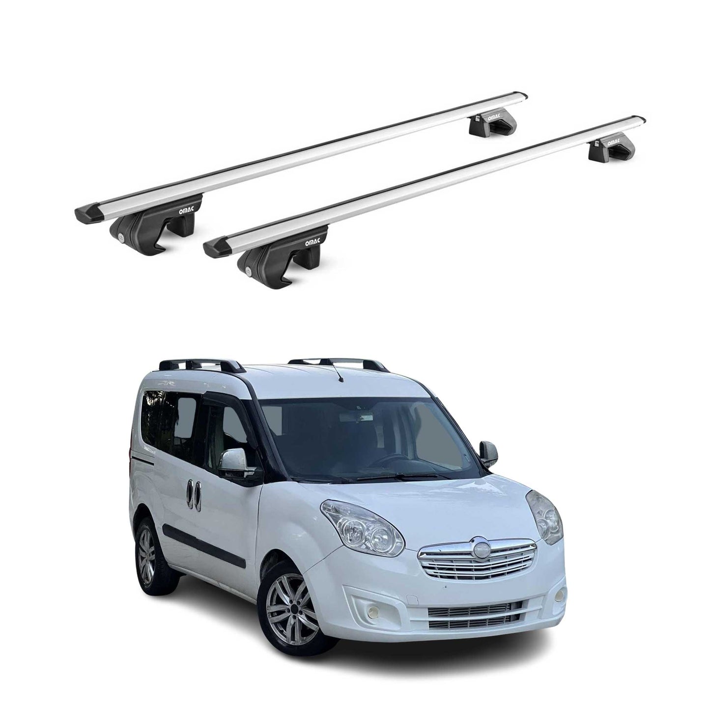 Dachträger Grundtäger für Opel Combo D 2011-2018 5 tür 90kg Alu Silber 2 tlg ABE