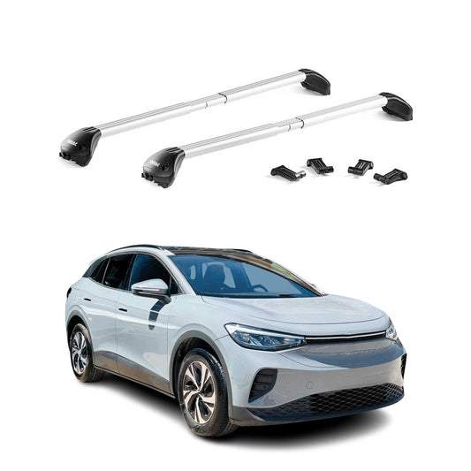 Dachträger Grundtäger für VW ID.4 2020-2025 100kg Aluminium Silber 2 tlg ABE OMAC DE