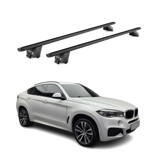 Dachträger Grundtäger für BMW X6 F16 2014-2019 100kg Aluminium Schwarz 2 tlg ABE OMAC DE
