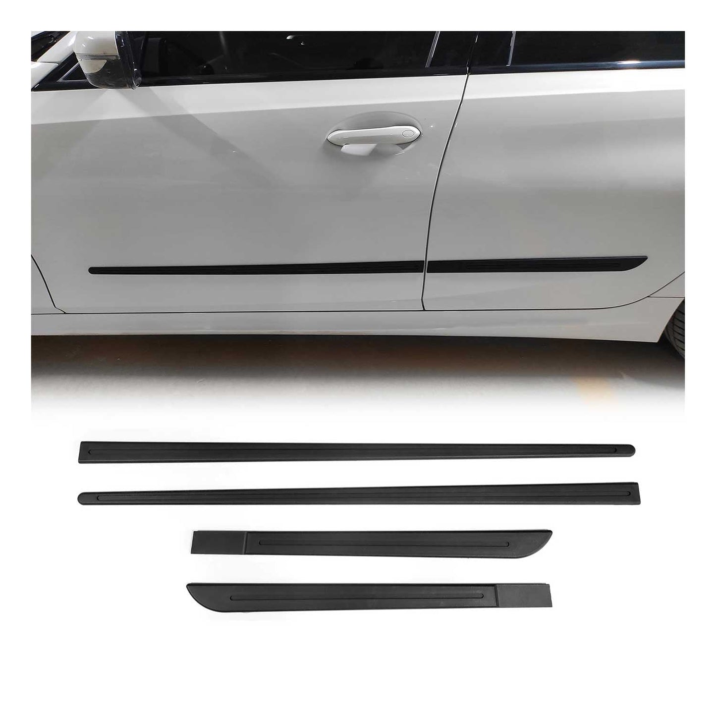 Seitentürleiste Türschutzleiste für Audi Polypropylene Schwarz 4x OMAC DE
