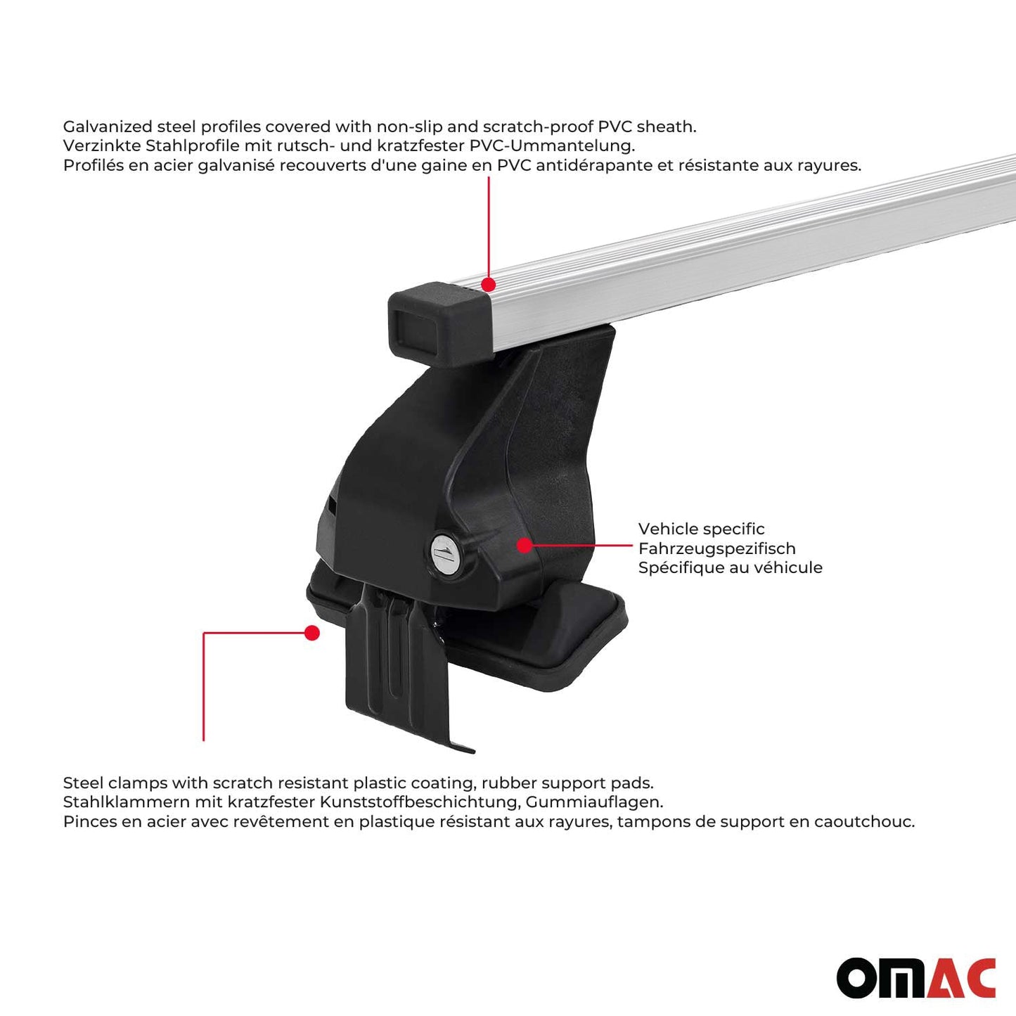 Dachträger Grundträger für Peugeot iOn / Citroen C-Zero 2010-2014 Stahl Grau 2x OMAC DE