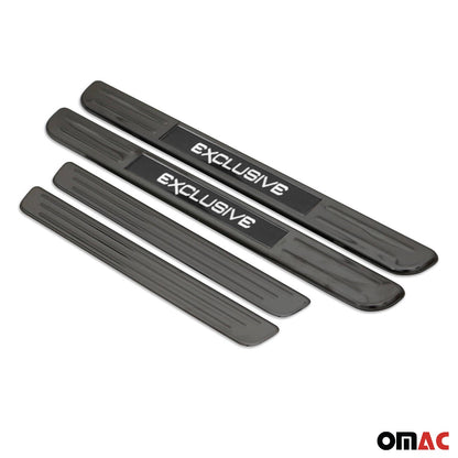 Einstiegsleisten Türschweller Universal LED Exclusive Edelstahl Dunkel Chrom 4x OMAC DE