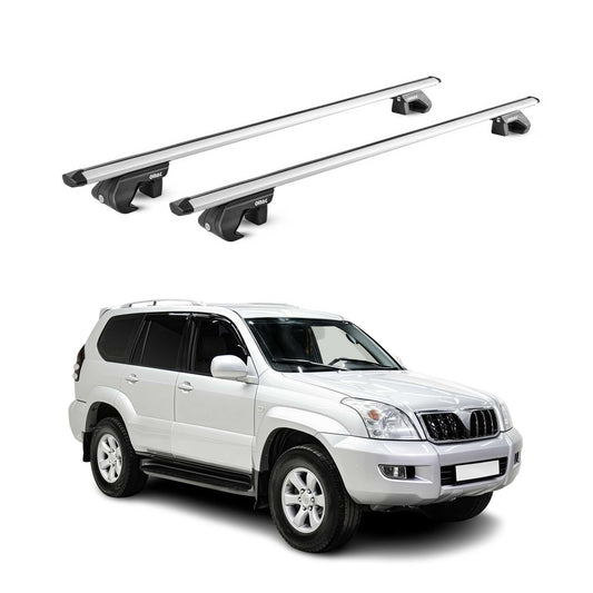 Dachträger für Toyota Land Cruiser 125 155 2002-2021 3 tür 90kg Alu ABE Silber OMAC DE