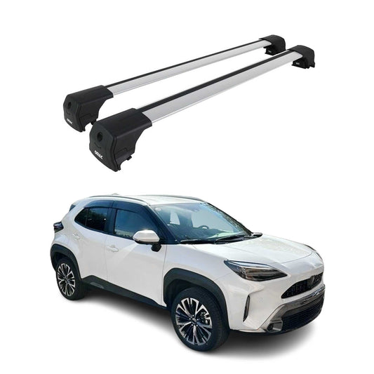 Dachträger Grundtäger für Toyota Yaris Cross 2020-2025 75kg Alu Silber 2 tlg OMAC DE