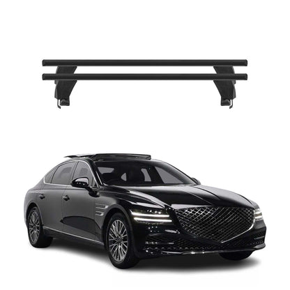 Menabo Dachträger Grundträger für Genesis G80 2017-2020 Alu Schwarz 2tlg OMAC DE