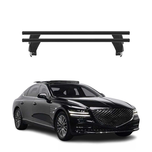Menabo Dachträger Grundträger für Genesis G80 2017-2020 Alu Schwarz 2tlg OMAC DE