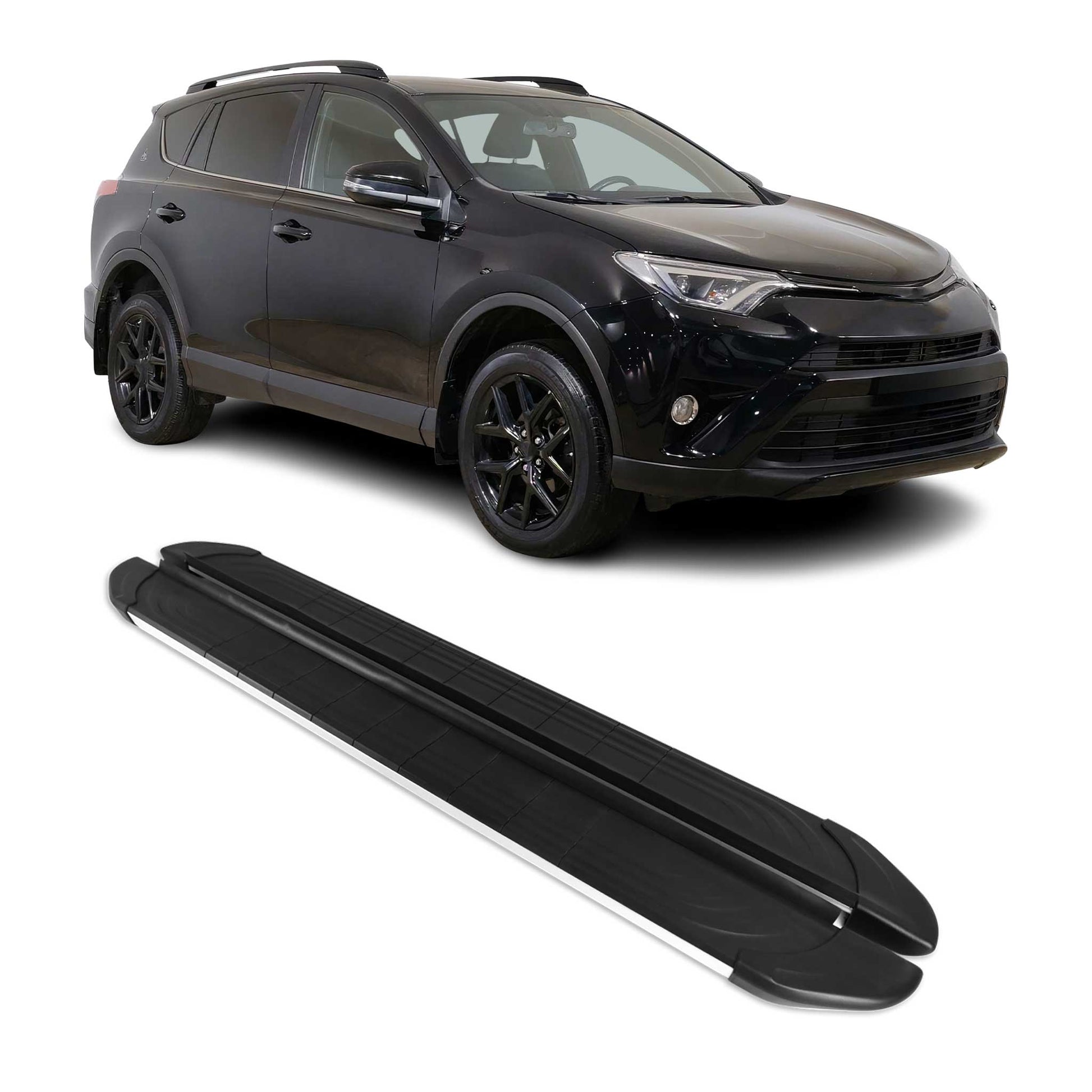 Seitenschweller Trittbretter für Toyota RAV4 Hybrid 2018-2025 Silber 2 tlg OMAC DE