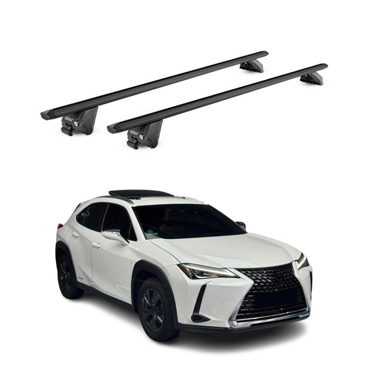 Dachträger Grundtäger für Lexus UX 2018-2025 100kg Aluminium Schwarz 2 tlg ABE OMAC DE